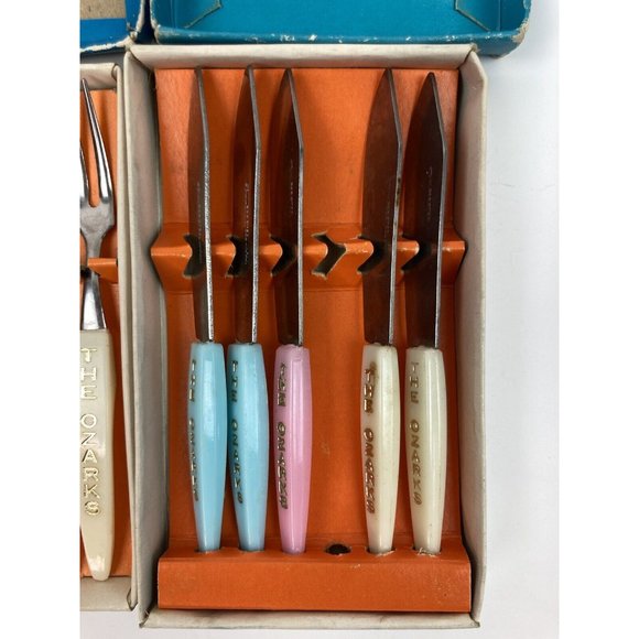 *Vintage 3 Box Set Miniature Party Spreaders Forks Knives Spoons Stainless Steel - Picture 4 of 5